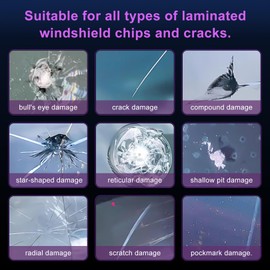 Windshield Repair kit, DIY Glass Cracked Repair Kits, Easy to Use Automotive Glass Nano Repair Fluid, Scratch Chip Cracks Repair Kit (2 Pack)