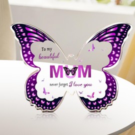 LECTNORE Best Mum Gifts, For Mum Acrylic Butterfly Sign Plaque Mum Gifts From Daughter Son On Mothers Day, Birthday, Valentines, Xmas(Style 2)