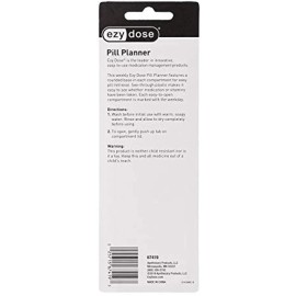 Ezy Dose Weekly 7-Day Pill Organizer Planner Rounded Base for Easy Pill Removal