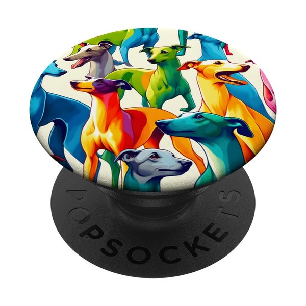 Colorful Pop Art Whippets Dog Lover Whippet PopSockets Swappable PopGrip