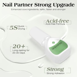 SIEQWIPEK（10ml） Super Strong Nail Glue for Press Ons, Nail Bond Brush On Nail Glue for Nail Tips Long Lasting Gel x Nail Glue for Acrylic Nails Nail Glue for Broken Nail