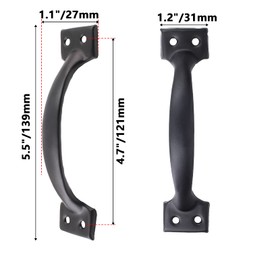 Kyuionty 6 Pcs 6" Metal Gate Pull Handles, Bow Gate Handle Screen Door Pull, Vintage Barn Door Handles (Black)