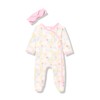 Mud Pie Baby Girl's Ruffle Bunny Print Sleeper Multi