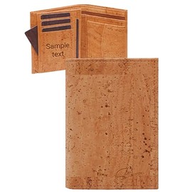 Simaru Geldbörse aus Kork mit RFID-Schutz – Personalisierbar mit Gravur – Veganes Portemonnaie für Damen & Herren – Geldbeutel für 10+ Karten, Scheine & Münzen