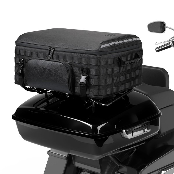 KEMIMOTO Motorcycle Travel Luggage 53L Trunk Rack Tail Bag Helmet