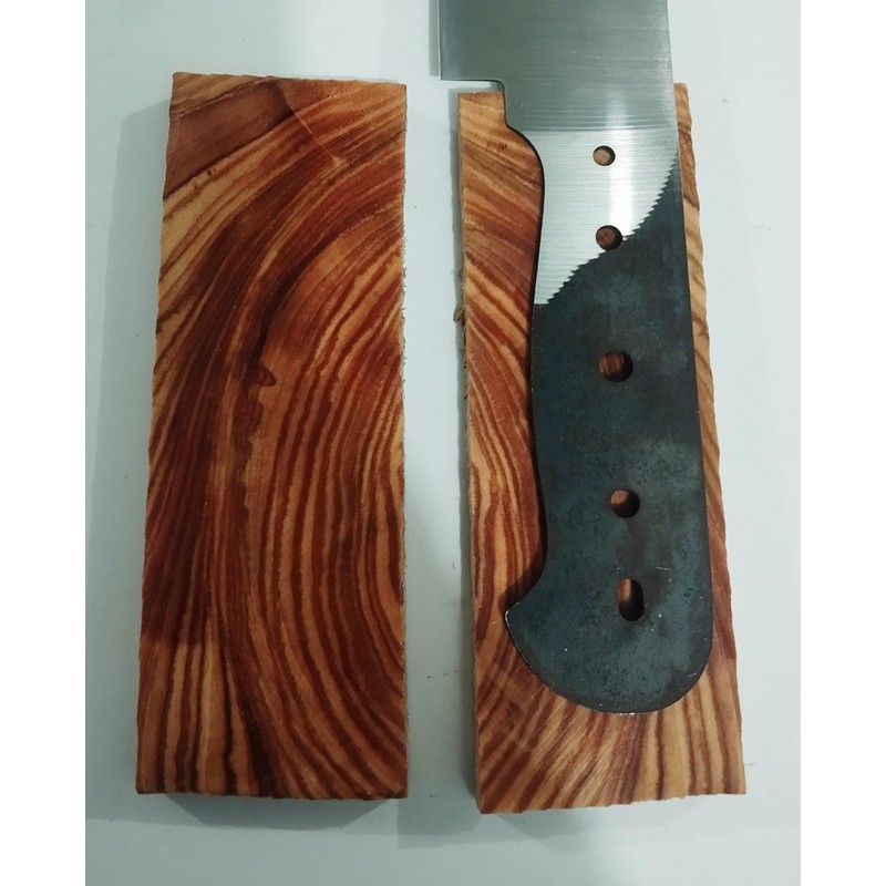 Stabilized Natural Olive wood Knife Handle Pair, Oleaceae family hard