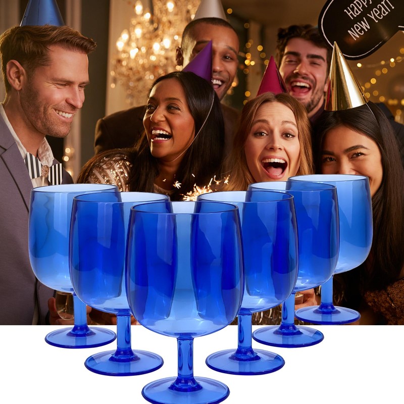 Yalin Set of 6 Unbreakable 12 oz Acrylic Plastic Wine