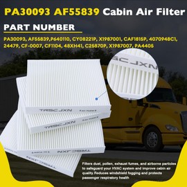 PA30093 AF55839 P640110 Cabin Air Filter Fit for Kenworth T660 T680 T700 T800 T880,for Peterbilt 567 579,for International HV507 HV607 LT625 MV607,Replace X1987001,CY08221P, PA4405,CAF1815P (set of 4)