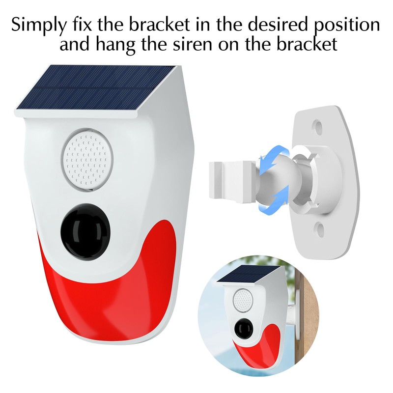 Yasorn RF Solar Infrared Alarm, Motion Sensor Alarm with Remote