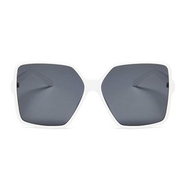 Dollger Oversized Sunglasses for Women Large Frame Square Sunglasses 100% UV Protection White Frame/Smoke Lens