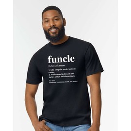 ElixirStreet Funcle T-Shirt - Funny Uncle Shirt - Funcle Definition Shirt - Favorite Uncle Shirt - Father's Day Gift Idea - Like a Dad Defination (XL, Navy)