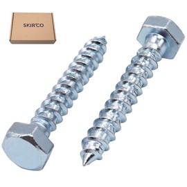 SKIR'CO (20 pcs) DIN 571 Zinc Plated Steel Hexagon Head Wood Screws M8 x 55 mm, Coach Screws, Lag Bolts