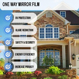 United - One Way Window Film Daytime Privacy - Sun Blocking - Reflective Window Film for Home, Office, Cars - Heat Rejection - Roll of 20 Inch x 100 Feet Reflective Mirror Tint Silver-Bronze