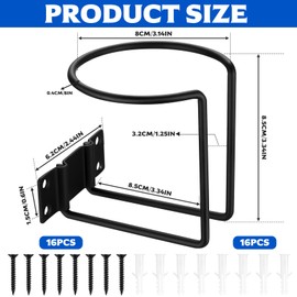 4 Pcs Boat Ring Cup Holders, Car Cup Holder, Wall Mount Car Drink Holders, Universal Metal Bottle Holder for Boat Marine Yacht Truck RVs Trailer Vans Caravans Campers, with Screws