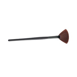Gatuida Single Fan Makeup Brush with Black Wooden Handle and Brown Bristles Versatile Highlighter Blush and Brush for Application and Blending of Cosmetics Random Color