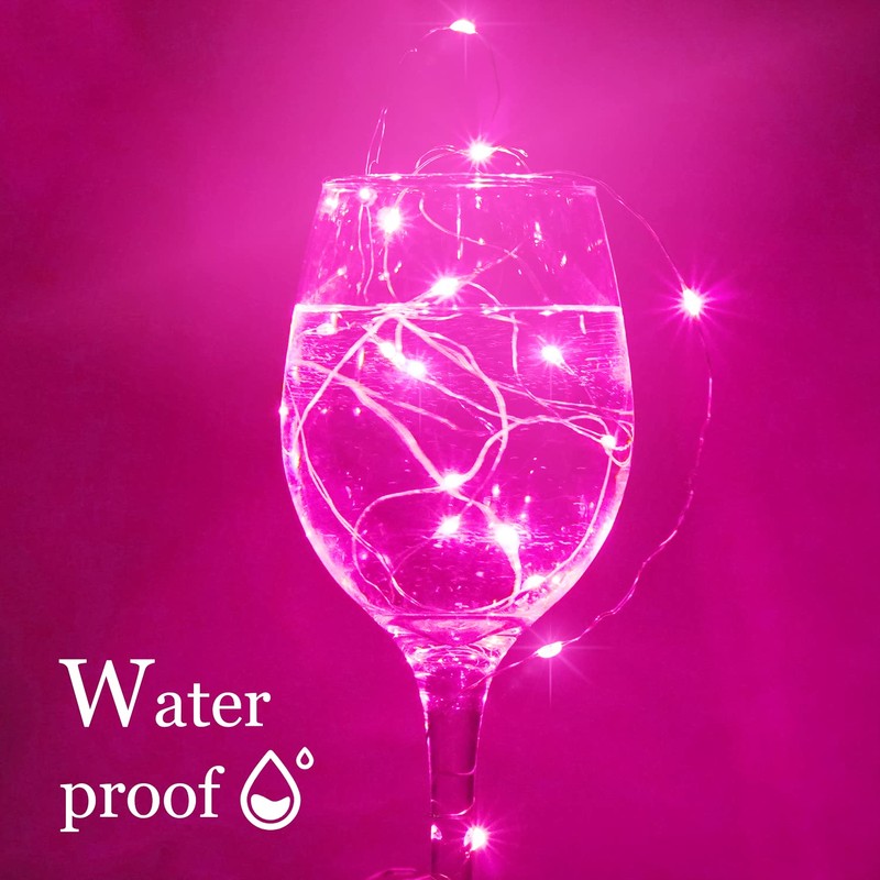 SmilingTown 15 Packs 20 Led Pink Fairy String Lights Battery