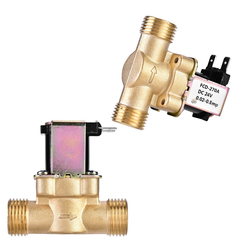 G1/2" DC 24V Normally Closed Brass Electric Solenoid Magnetic Valve