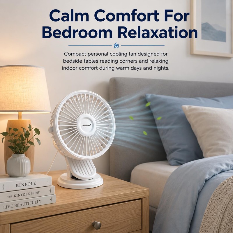 A2Z 5 Inch USB AC DC Desk Fan Clip Fan
