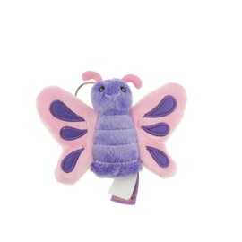 Cute Soft Cuddly Fluffy Christmas Birthday Gift Plush Fabric Animal Pet Farm Safari Wildlife Women Men Car Handbag Bag Backpack Purse Charm Keyring Key Chain Rings (Butterfly)