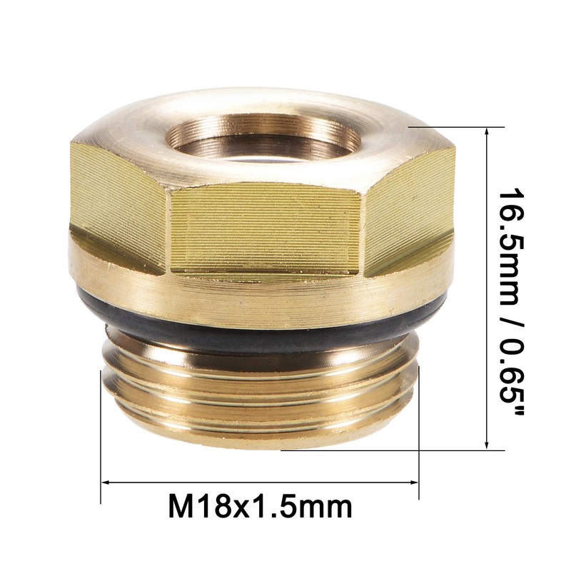 sourcing map Oil Liquid Level Indicator Sight Glass M18 x