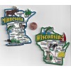 CLASSIC MINNESOTA JUMBO STATE MAP MAGNET 7 COLOR NEW USA