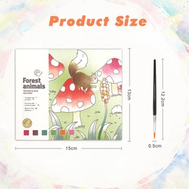 ZAKVOOR Watercolor Painting Book for Kids and Toddlers Ages 4-8, Pocket Cartoon Watercolor Paper Book with Paint Palette and Brush, Art Craft Gift for Drawing (Forest Animal)