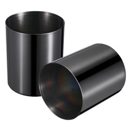 luvtree 2 Pieces Black Stainless Steel Pencil Holder，Desktop Pen Cup，Desk Stationery Organizer，Makeup Organiser Brush Holder，Vanity Desktop Bathroom Countertop Accessories，Mini Flower Jar.