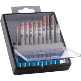 Bosch 10x PRO Metal and Aluminium Jigsaw Blade Set (for Stainless Steel Sheets, Steel Sheets, Length 92 mm, Professional Accessories Jigsaw)