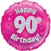 Oaktree 18" Happy 90th Birthday Pink Holographic