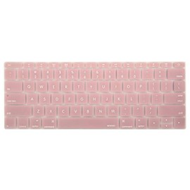 MOSISO Silicone Keyboard Cover Protective Skin Compatible with MacBook Pro 13 inch 2017 2016 Release A1708 Without Touch Bar & Compatible with MacBook 12 inch A1534, Rose Quartz