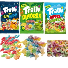 Sour Glow Worms, Dinorex & Big Apple Bags 150g - 03 Mixed Bags