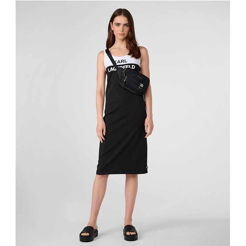 Karl Lagerfeld Paris Women's Handbags Crossbody, Black/Silver, One Size