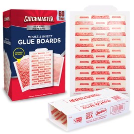 Catchmaster Mouse & Insect Glue Boards 60pk, Mouse Traps Indoor for Home, Adhesive Bug Catcher, Rat & Rodent Sticky Trap, Bulk Glue Traps Used by Pros, Pest Control for Home