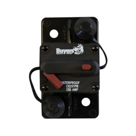 Buyers Products CB251PB 250 Amp Circuit Breaker with Manual Push-to-Trip Reset with Large Frame, Protect Accessory Circuits, Electrical Equipment for Dump Hoists, Salt Spreaders & More