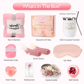 Gifts Basket for Women - Unique Birthday, Mothers Day, Christmas, Get Well Soon, Spa Gifts Baskets for Her, Mom, Wife, Girlfriend, Sister