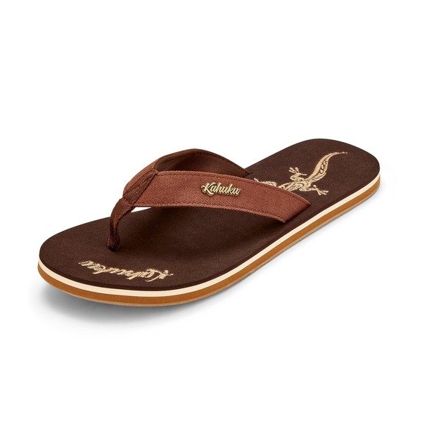 Kahuku Slippahs Men's Flip-Flops with Soft Cotton Toe Post, Supersoft