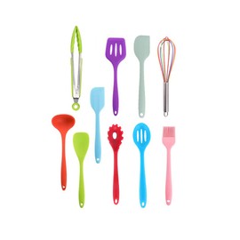 Küchenutensilien-Set, 10-teiliges Silikon-Kochutensilien-Set, Kochutensilien, antihaftbeschichtet, Spatel, Löffel für antihaftbeschichtetes, hitzebeständiges Kochgeschirr