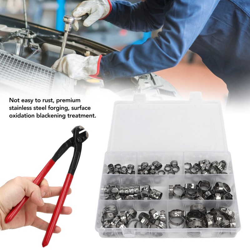 130Pcs Stainless Steel Hose Clamps 6 to 21mm Hose Clip