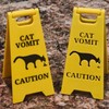 Cat and Dog Vomit Caution Sign 6 Pack Funny Pet