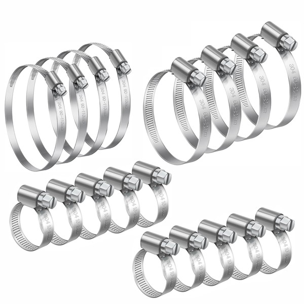 4 Pcs Hose Clamps,Adjustable Worm Drive Hose Clip Pliers,Stainless Steel