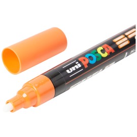 UNI POSCA GIFT BOX, 18 Markers in Assorted Colours - Medium Round Tip - Line Width 2.5 mm - Aluminium Gift Box, Colour of Lid: Red