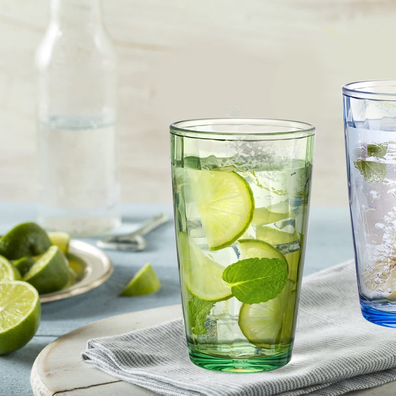 Hedume 6 Pack 17oz Premium Drinking Glasses, Set of 6