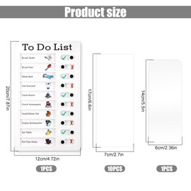 Checklist Task Board, Detachable Sliding Routine Chores Chart with Glue Sheet and 10pcs Blank Paper Cards to do List Checklist Board for Kids and Adults Home School Office Supplies