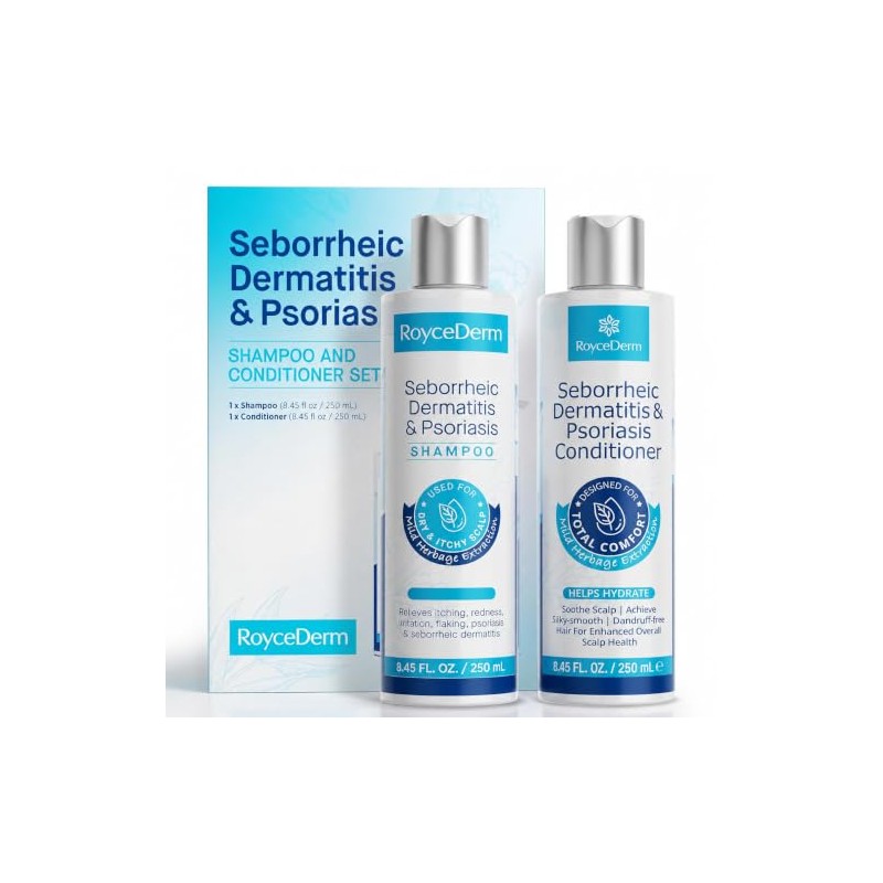 Roycederm Seborrheic Scalp Care Shampoo and Conditioner Set, Gentle Cleansing