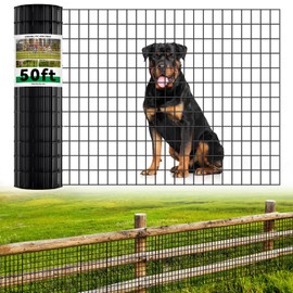 Welded Wire Fence, 50ft(L) x 3ft(H) PVC Anti-Rust Coated Wire Mesh, 2 Inch x 3 Inch 16GA Garden Edging Border, Roll Metal Animal Barrier for Yard Vegetable Plant Protection Poultry Netting