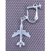 airplane jet aircraft flight brass earrings silver color earrings, No