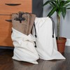 ZENPAC Cowboy Boot Bag, Beige Duster Flannel Pouch with Drawstring