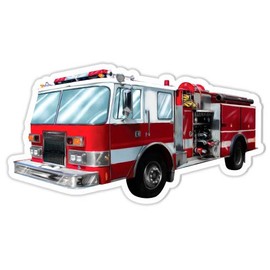 GT Graphics Fire Truck - 12" Vinyl Sticker Waterproof Decal