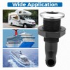 Yetaha 2Pcs 90 Degree Marine Nylon Thru Hull Connector,Black Deck