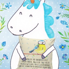 Mr. & Mrs. Panda Decorative Cushion Bird Blue Tit - Easter Gifts, Easter Decoration, Gift, Spring Feelings, Easter Decoration, Sofa Cushion, Easter Children,